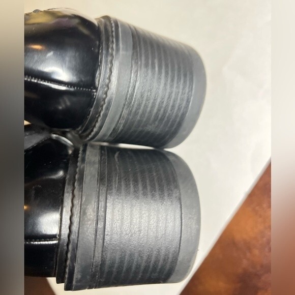 Zara Chelsea Lug Sole Chunky Heel Platform Ankle Boot Black Size 39 US 8 - Picture 7 of 16